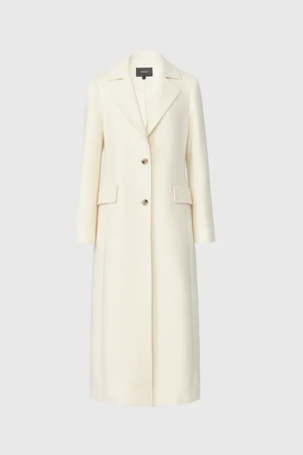 CORAZON Semi-fitted Cream Wool Coat