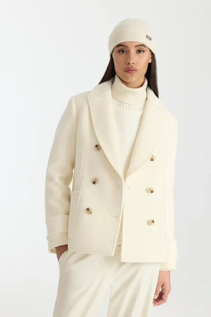 DANIELLE Double-Breasted Cream Coat