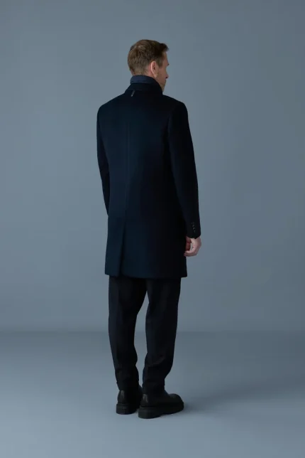SKAI-SLB 3-in-1 Navy Wool Coat with Removable Down Liner